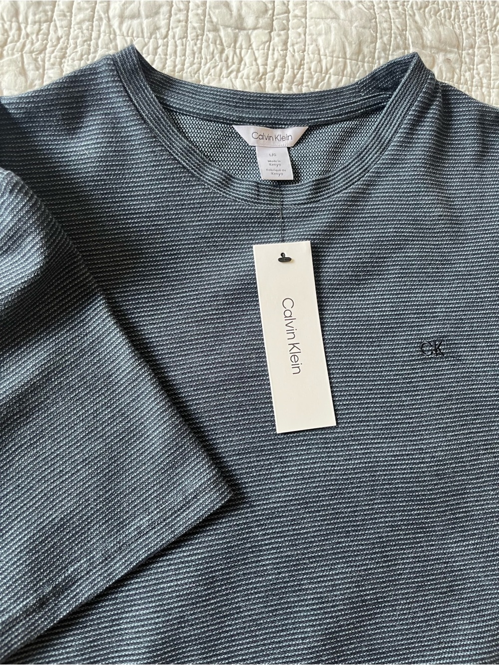 Calvin Klein casual cotton chic Striped Crewneck Tee - dark sapphire size L men